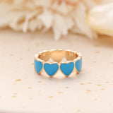 Wholesale Jewelry New Colorful Ring for Women Glossy Dripping Love Heart Rings Peach Heart Ring Exquisite Wild Trend Jewelry daiiibabyyy