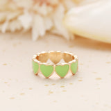 Wholesale Jewelry New Colorful Ring for Women Glossy Dripping Love Heart Rings Peach Heart Ring Exquisite Wild Trend Jewelry daiiibabyyy
