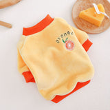 Warm Fleece Pet Clothes Cute Fruit Print Coat Small Medium Dog Cat Shirt Jacket Teddy French Bulldog Chihuahua Winter Outfit daiiibabyyy
