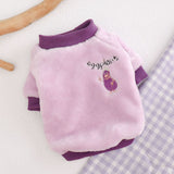 Warm Fleece Pet Clothes Cute Fruit Print Coat Small Medium Dog Cat Shirt Jacket Teddy French Bulldog Chihuahua Winter Outfit daiiibabyyy