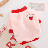Warm Fleece Pet Clothes Cute Fruit Print Coat Small Medium Dog Cat Shirt Jacket Teddy French Bulldog Chihuahua Winter Outfit daiiibabyyy