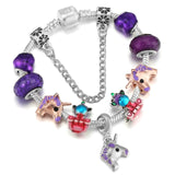 BAOPON Dropshipping Vintage Silver Color Charms Bracelets for Women DIY Crystal Beads Brand Bracelets Women Pulseira Jewelry daiiibabyyy
