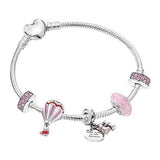 BRACE CO European Heart-shaped Pendant Charm Bracelet Fit Women's Jewellery Snake Chain Rose Gold Metal Fashion Fine Bracelets daiiibabyyy
