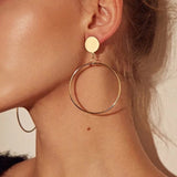 LATS New Fashion Round Dangle Korean Drop Earrings for Women Geometric Round Heart Gold Earring 2021 Trend Wedding Jewelry daiiibabyyy