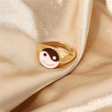 Smile Ring Simple Metal Drop Oil Smiley Rings For Women Spring Fine Lucky Jewelry Rings for Women daiiibabyyy