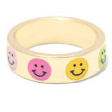 Smile Ring Simple Metal Drop Oil Smiley Rings For Women Spring Fine Lucky Jewelry Rings for Women daiiibabyyy