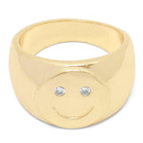 Smile Ring Simple Metal Drop Oil Smiley Rings For Women Spring Fine Lucky Jewelry Rings for Women daiiibabyyy