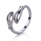 Fashion men and women smile face embrace gesture opening adjustable ring animal modeling cat Toad dragon peacock snake ring daiiibabyyy