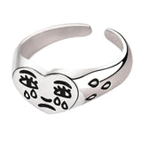 Fashion men and women smile face embrace gesture opening adjustable ring animal modeling cat Toad dragon peacock snake ring daiiibabyyy