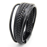 ZOSHI Braided Blue Color Leather Bracelets for Men Armband Heren Trendy Genuine Leather Bracelets with Magnetic Buckle daiiibabyyy
