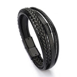 ZOSHI Braided Blue Color Leather Bracelets for Men Armband Heren Trendy Genuine Leather Bracelets with Magnetic Buckle daiiibabyyy
