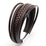 ZOSHI Braided Blue Color Leather Bracelets for Men Armband Heren Trendy Genuine Leather Bracelets with Magnetic Buckle daiiibabyyy