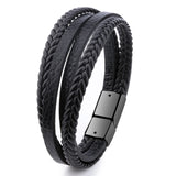 ZOSHI Braided Blue Color Leather Bracelets for Men Armband Heren Trendy Genuine Leather Bracelets with Magnetic Buckle daiiibabyyy
