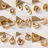 New Fashion Gold Color Metal Drop Earrings Stainless Steel Simple Knot Twist Earrings For Women Statement Jewelry  Pendiente daiiibabyyy