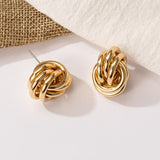 New Fashion Gold Color Metal Drop Earrings Stainless Steel Simple Knot Twist Earrings For Women Statement Jewelry  Pendiente daiiibabyyy