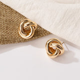 New Fashion Gold Color Metal Drop Earrings Stainless Steel Simple Knot Twist Earrings For Women Statement Jewelry  Pendiente daiiibabyyy