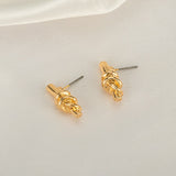 New Fashion Gold Color Metal Drop Earrings Stainless Steel Simple Knot Twist Earrings For Women Statement Jewelry  Pendiente daiiibabyyy