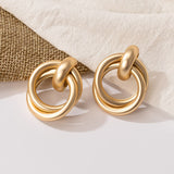 New Fashion Gold Color Metal Drop Earrings Stainless Steel Simple Knot Twist Earrings For Women Statement Jewelry  Pendiente daiiibabyyy