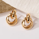 New Fashion Gold Color Metal Drop Earrings Stainless Steel Simple Knot Twist Earrings For Women Statement Jewelry  Pendiente daiiibabyyy