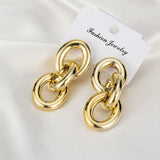 New Fashion Gold Color Metal Drop Earrings Stainless Steel Simple Knot Twist Earrings For Women Statement Jewelry  Pendiente daiiibabyyy