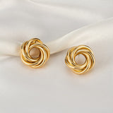 New Fashion Gold Color Metal Drop Earrings Stainless Steel Simple Knot Twist Earrings For Women Statement Jewelry  Pendiente daiiibabyyy
