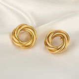 New Fashion Gold Color Metal Drop Earrings Stainless Steel Simple Knot Twist Earrings For Women Statement Jewelry  Pendiente daiiibabyyy