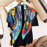 2021 Fashion Plaid Scarves Women's Folar Classic Geometric Totem Scarves 90x90cm Square Scarves Muslim Headscarves daiiibabyyy