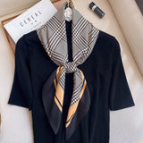 2021 Fashion Plaid Scarves Women's Folar Classic Geometric Totem Scarves 90x90cm Square Scarves Muslim Headscarves daiiibabyyy