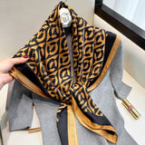 2021 Fashion Plaid Scarves Women's Folar Classic Geometric Totem Scarves 90x90cm Square Scarves Muslim Headscarves daiiibabyyy