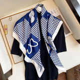 2021 Fashion Plaid Scarves Women's Folar Classic Geometric Totem Scarves 90x90cm Square Scarves Muslim Headscarves daiiibabyyy