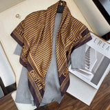 2021 Fashion Plaid Scarves Women's Folar Classic Geometric Totem Scarves 90x90cm Square Scarves Muslim Headscarves daiiibabyyy