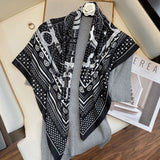 2021 Fashion Plaid Scarves Women's Folar Classic Geometric Totem Scarves 90x90cm Square Scarves Muslim Headscarves daiiibabyyy