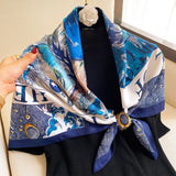 2021 Fashion Plaid Scarves Women's Folar Classic Geometric Totem Scarves 90x90cm Square Scarves Muslim Headscarves daiiibabyyy