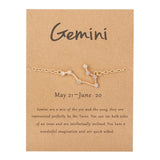 Cardboard Star Zodiac Sign 12 Constellation Bracelet Crystal Charm Gold Chain Bracelet for Women Girls Birthday Jewelry Gift daiiibabyyy