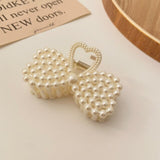 IPARAM Fashion Korean Pearl Hollow Hair Claw Hairpin Female Geometric Imitation Pearl Crab Claw Hairpin Girl Hair Accessories daiiibabyyy