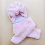Baby Cotton Hat  Autumn Winter Children's Scarf Hat Sets  Bowknot Ear Baby Girl Boy Warm Beanies daiiibabyyy