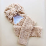 Baby Cotton Hat  Autumn Winter Children's Scarf Hat Sets  Bowknot Ear Baby Girl Boy Warm Beanies daiiibabyyy