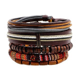 ZOSHI 4-6PC Vintage Multilayer Leather Bracelet For Men Fashion Braided Handmade Rope Wrap Bead Charm Woven Bracelets Male Gift daiiibabyyy