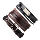 ZOSHI 4-6PC Vintage Multilayer Leather Bracelet For Men Fashion Braided Handmade Rope Wrap Bead Charm Woven Bracelets Male Gift daiiibabyyy