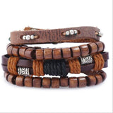 ZOSHI 4-6PC Vintage Multilayer Leather Bracelet For Men Fashion Braided Handmade Rope Wrap Bead Charm Woven Bracelets Male Gift daiiibabyyy