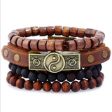 ZOSHI 4-6PC Vintage Multilayer Leather Bracelet For Men Fashion Braided Handmade Rope Wrap Bead Charm Woven Bracelets Male Gift daiiibabyyy