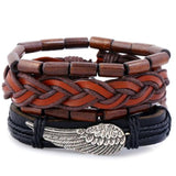 ZOSHI 4-6PC Vintage Multilayer Leather Bracelet For Men Fashion Braided Handmade Rope Wrap Bead Charm Woven Bracelets Male Gift daiiibabyyy