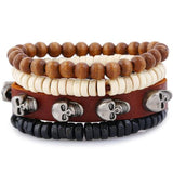 ZOSHI 4-6PC Vintage Multilayer Leather Bracelet For Men Fashion Braided Handmade Rope Wrap Bead Charm Woven Bracelets Male Gift daiiibabyyy