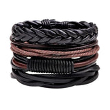 ZOSHI 4-6PC Vintage Multilayer Leather Bracelet For Men Fashion Braided Handmade Rope Wrap Bead Charm Woven Bracelets Male Gift daiiibabyyy