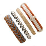 ZOSHI 4-6PC Vintage Multilayer Leather Bracelet For Men Fashion Braided Handmade Rope Wrap Bead Charm Woven Bracelets Male Gift daiiibabyyy