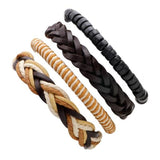 ZOSHI 4-6PC Vintage Multilayer Leather Bracelet For Men Fashion Braided Handmade Rope Wrap Bead Charm Woven Bracelets Male Gift daiiibabyyy