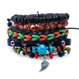 ZOSHI 4-6PC Vintage Multilayer Leather Bracelet For Men Fashion Braided Handmade Rope Wrap Bead Charm Woven Bracelets Male Gift daiiibabyyy
