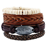 ZOSHI 4-6PC Vintage Multilayer Leather Bracelet For Men Fashion Braided Handmade Rope Wrap Bead Charm Woven Bracelets Male Gift daiiibabyyy