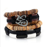 ZOSHI 4-6PC Vintage Multilayer Leather Bracelet For Men Fashion Braided Handmade Rope Wrap Bead Charm Woven Bracelets Male Gift daiiibabyyy