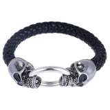 ZOSHI Silver Color Men's Steel High Quality Biker Man Skull charms Bracelet Chain Factory Price Bracelets & Bangles daiiibabyyy